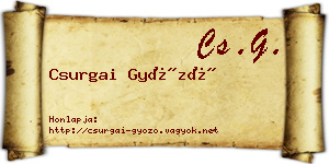 Csurgai Győző névjegykártya