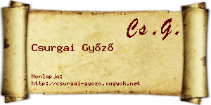 Csurgai Győző névjegykártya